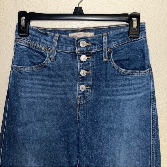 Levi's Mile High Cropped Wide Leg Jeans Size 25 - Picture 3 of 8